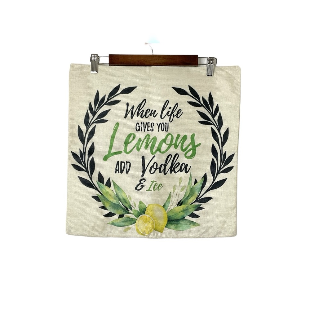Lemon Themed Indoor Outdoor Pillow Covers 18 x 18 Farmhouse Style - Picture 3 of 5